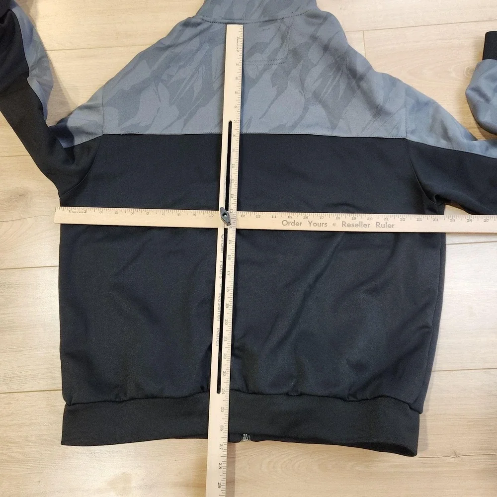 Fly Racing Jacket Mens XL Black Gray Full Zip Moto Victory Graphic Sleeve